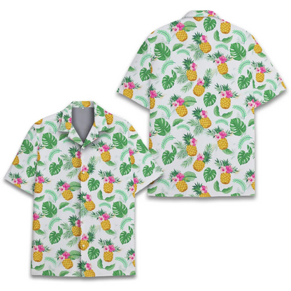 Pineapple Floral Hawaiian Shitt For Men Women, Pineapple Hawaiian Shirt For Fruit Lover HE0643
