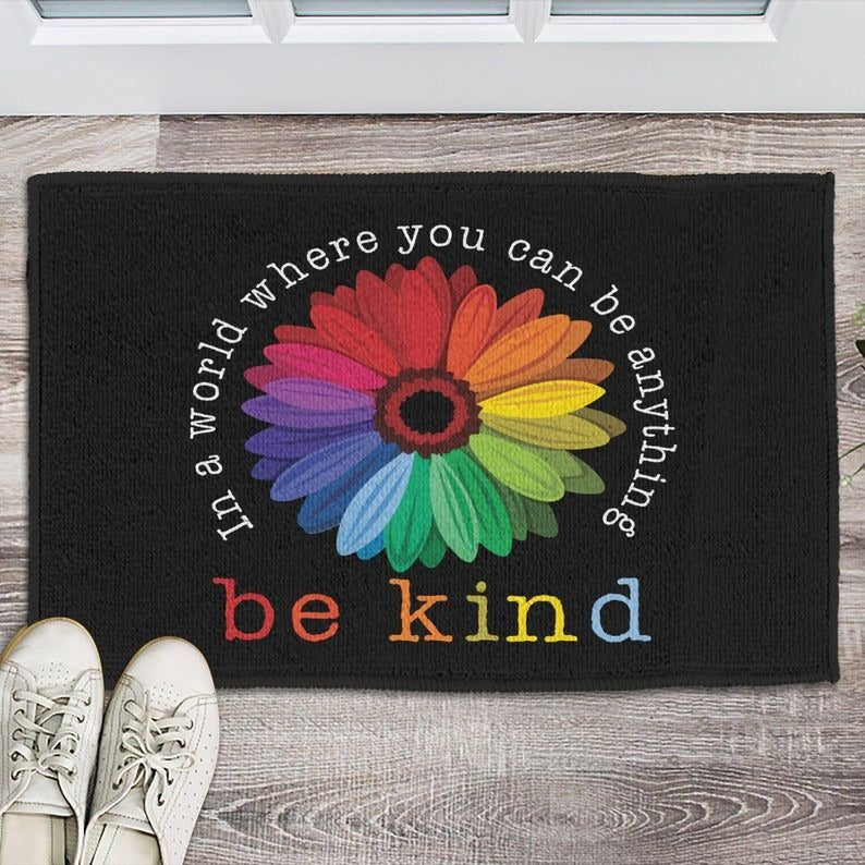 Pride Doormat Everyone Is Welcome Here, Lgbtq+ Pride Doormat, Lgbt Home Doormat LO1315