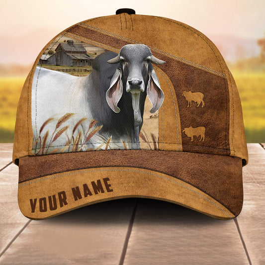 Custom Name Indu Brazil Cale 3D Cap 3D All Over Print Baseball Cap, Cap For Farm Lovers, Animal Cap, Leather Pattern Cap CA3046
