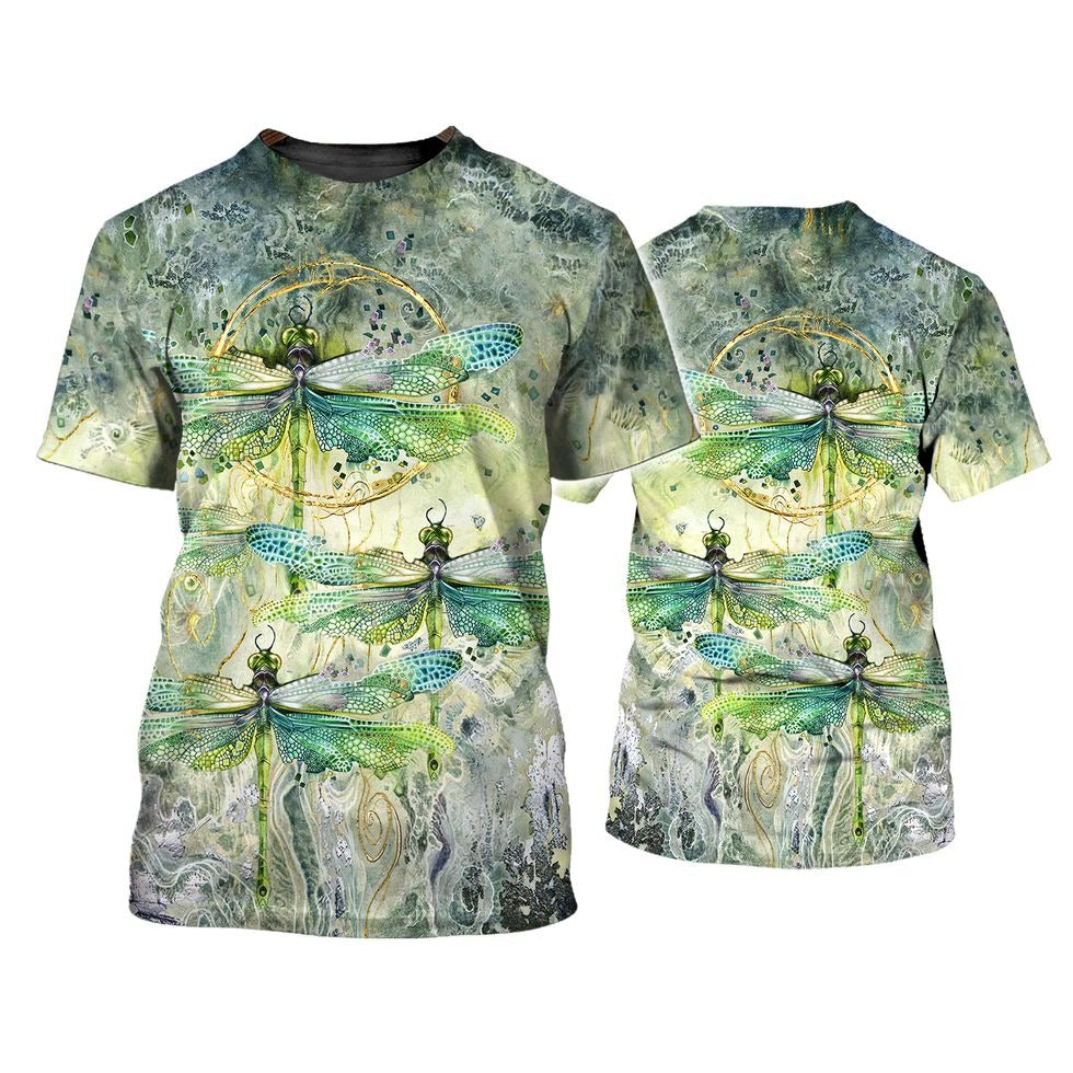3D Full Printed Shirt Dragonfly Watercolor Painting On Shirt, Dragonfly Hippie Tshirt, Hippie Dragonfly 3D Tshirt TO0691