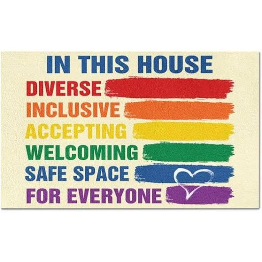 Lgbt In This House Rainbow Pride Doormat, Lgbt Home Decorative Welcome Doormat LO1407