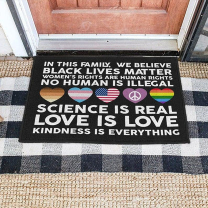 Pride Doormat Everyone Is Welcome Here, Lgbtq+ Pride Doormat, Lgbt Home Doormat LO1315