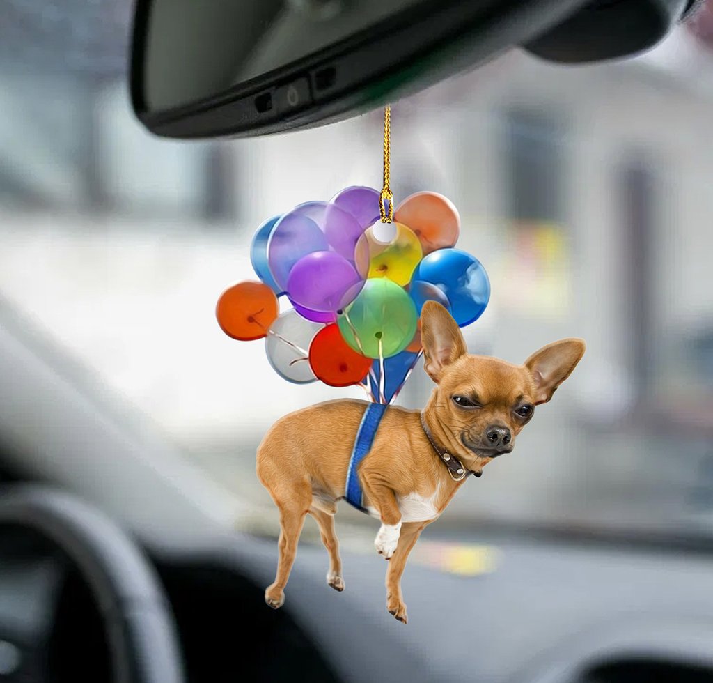 Chihuahua Dog Fly With Bubbles Car Hanging Ornament Dog Ornament Lasfour OO0781