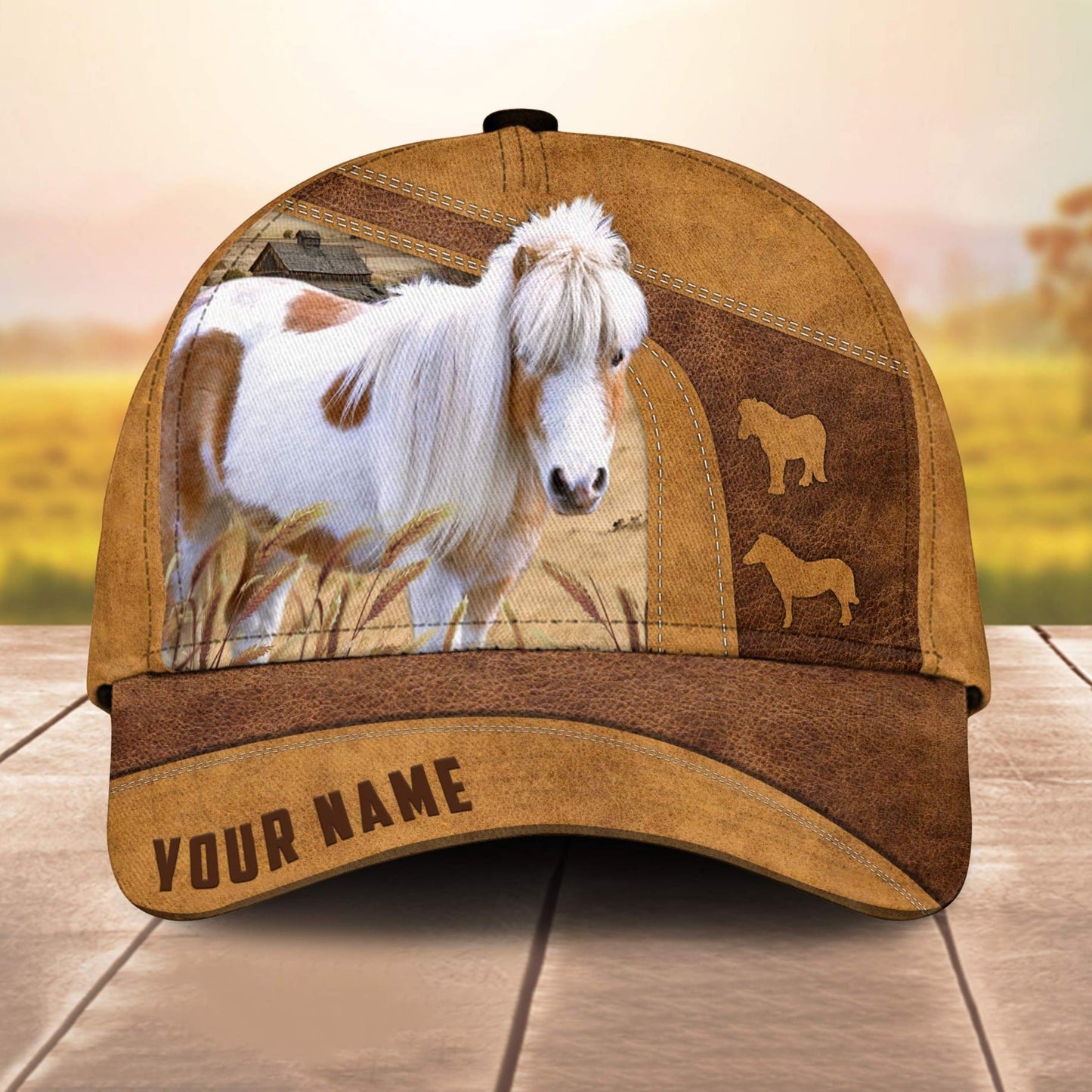 Custom Name Miniature Pony 3D Cap 3D All Over Print Baseball Cap, Cap For Farm Lovers, Animal Cap, Leather Pattern Cap CA2998