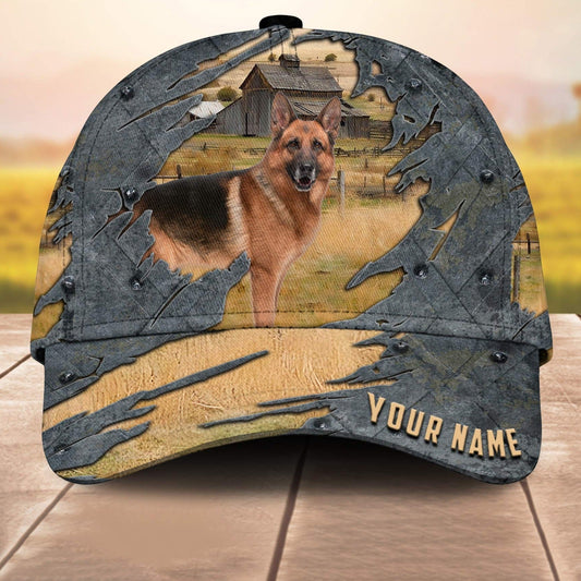 Shepherd Dog Customized Name 3D Cap 3D All Over Print Baseball Cap, Cap For Farm Lovers, Animal Cap, Leather Pattern Cap CA3230