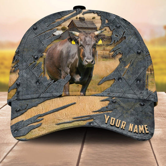 Waygu Customized Name 3D Cap 3D All Over Print Baseball Cap, Cap For Farm Lovers, Animal Cap, Leather Pattern Cap CA3201