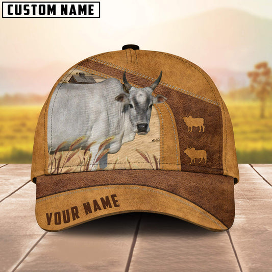 Mini Zebu Custom Name 3D Cap 3D All Over Print Baseball Cap, Cap For Farm Lovers, Animal Cap, Leather Pattern Cap CA3021