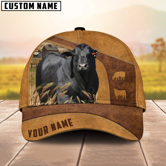 Brangus Custom Name 3D Cap 3D All Over Print Baseball Cap, Cap For Farm Lovers, Animal Cap, Leather Pattern Cap CA3027