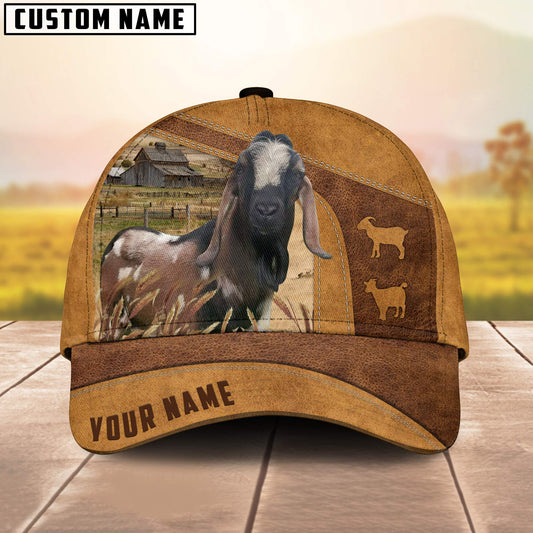 Nubian Goats On The Farm Custom Name Retro 3D Cap 3D All Over Print Baseball Cap, Cap For Farm Lovers, Animal Cap, Leather Pattern Cap CA3056