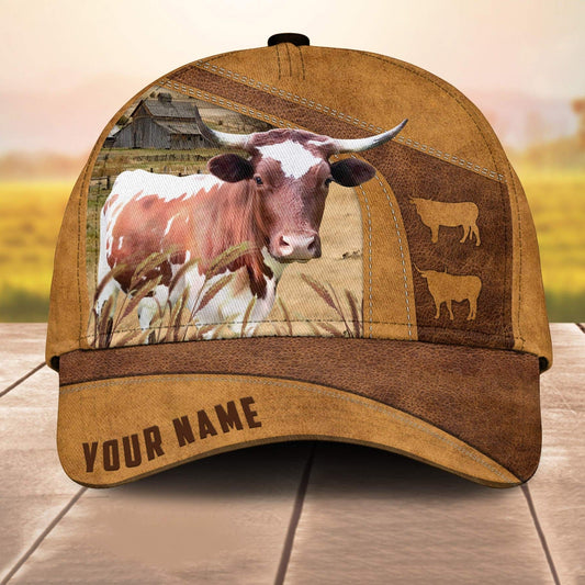Farm Piney Woods Custom Name Retro 3D Cap 3D All Over Print Baseball Cap, Cap For Farm Lovers, Animal Cap, Leather Pattern Cap CA3103