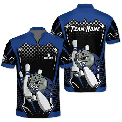 Custom Team Black And Green Bowling Jerseys Shirt For Men, Custom Bowling Team Shirts BZ0042