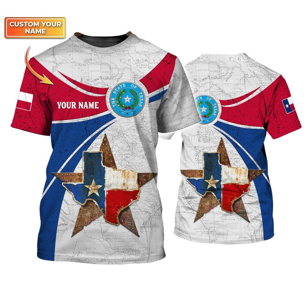 Custom Name Texas Shirt For Men Women, Pround To Be Texas 3D T Shirt TO0979