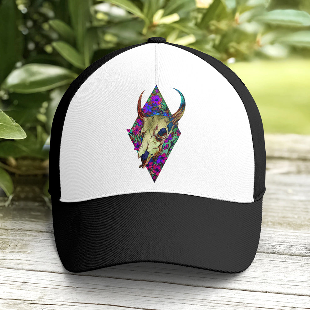 Goth Floral Taurus Classic Style Baseball Cap Lasfour CO0901