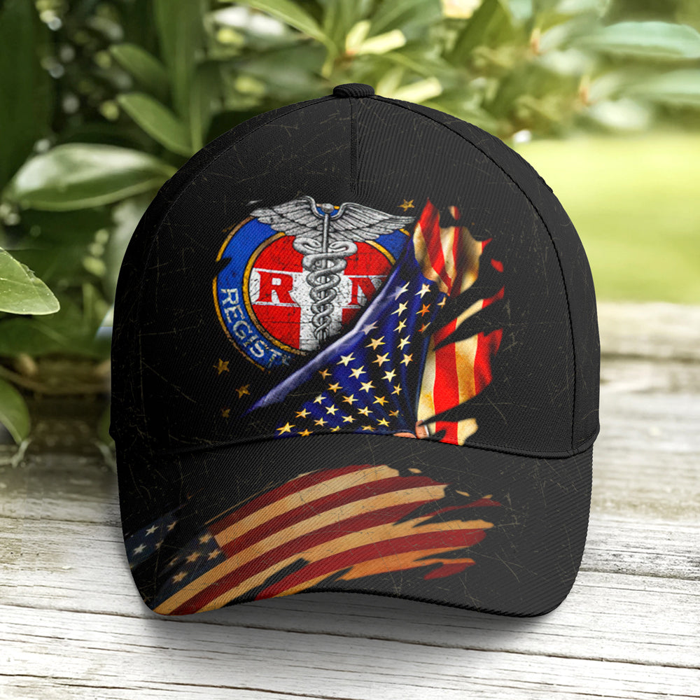 Registered Nurse American Flag Baseball Cap Lasfour CO0731