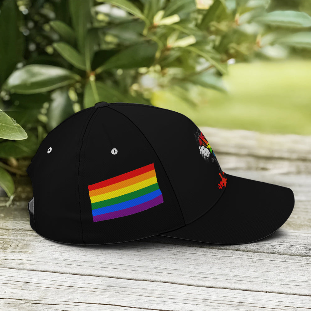 LGBT Love Is Love Hashtag Pride Black Baseball Cap Lasfour CO0888