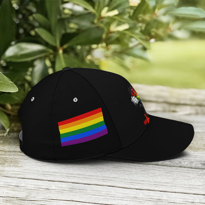 LGBT Love Is Love Hashtag Pride Black Baseball Cap Lasfour CO0888