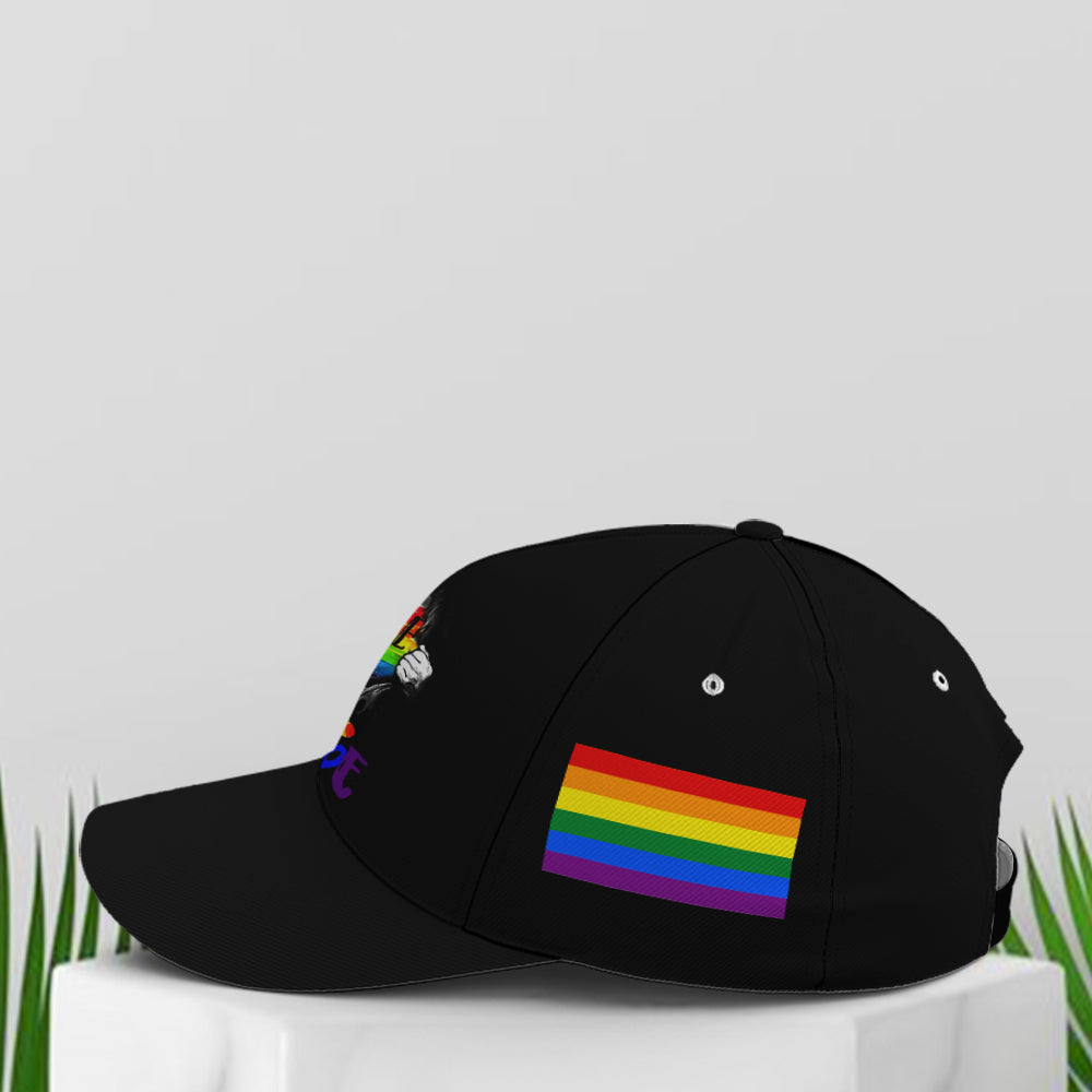 LGBT Love Is Love Hashtag Pride Black Baseball Cap Lasfour CO0888