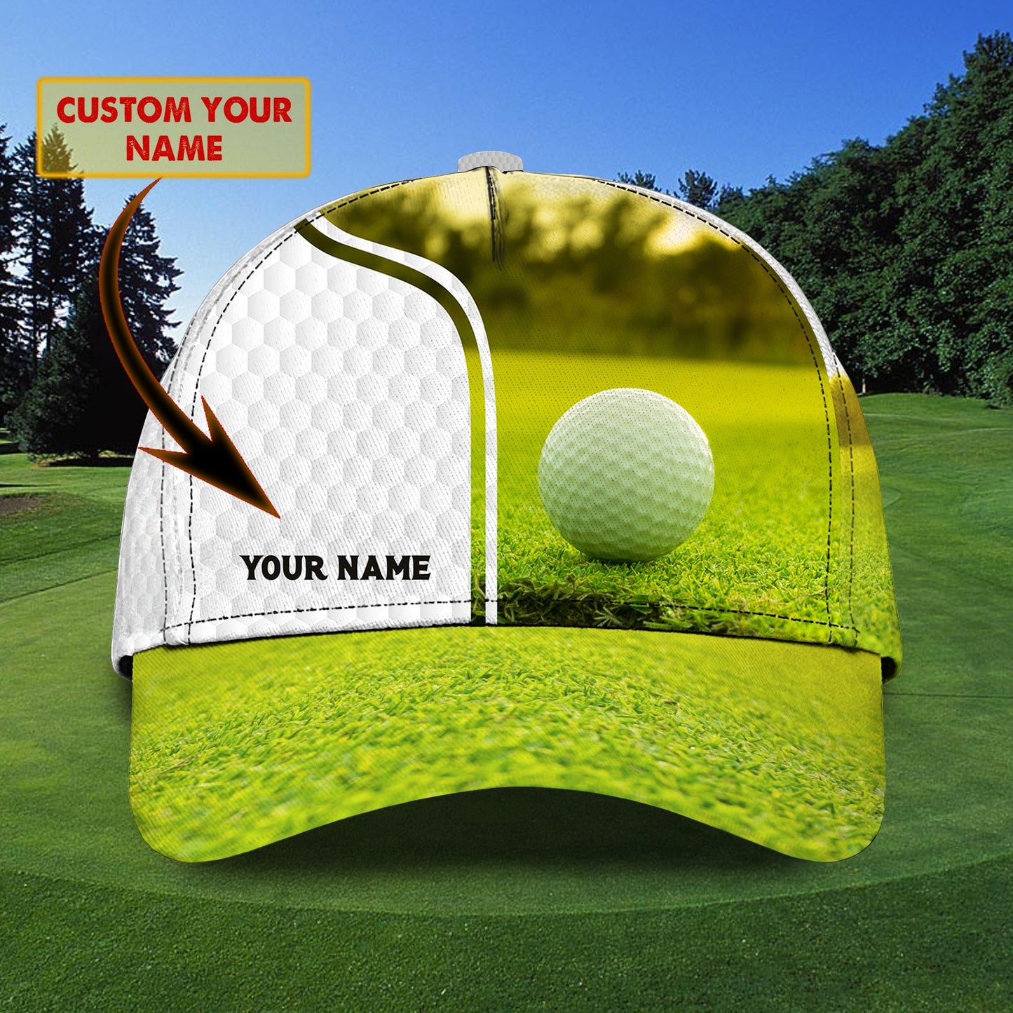 3D Classic Cap Golf 1 Personalized Name Cap Lasfour CA2178