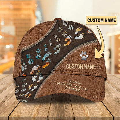 3D Classic Cap Customize Name Cap Never Walk Alone Paws CA0526