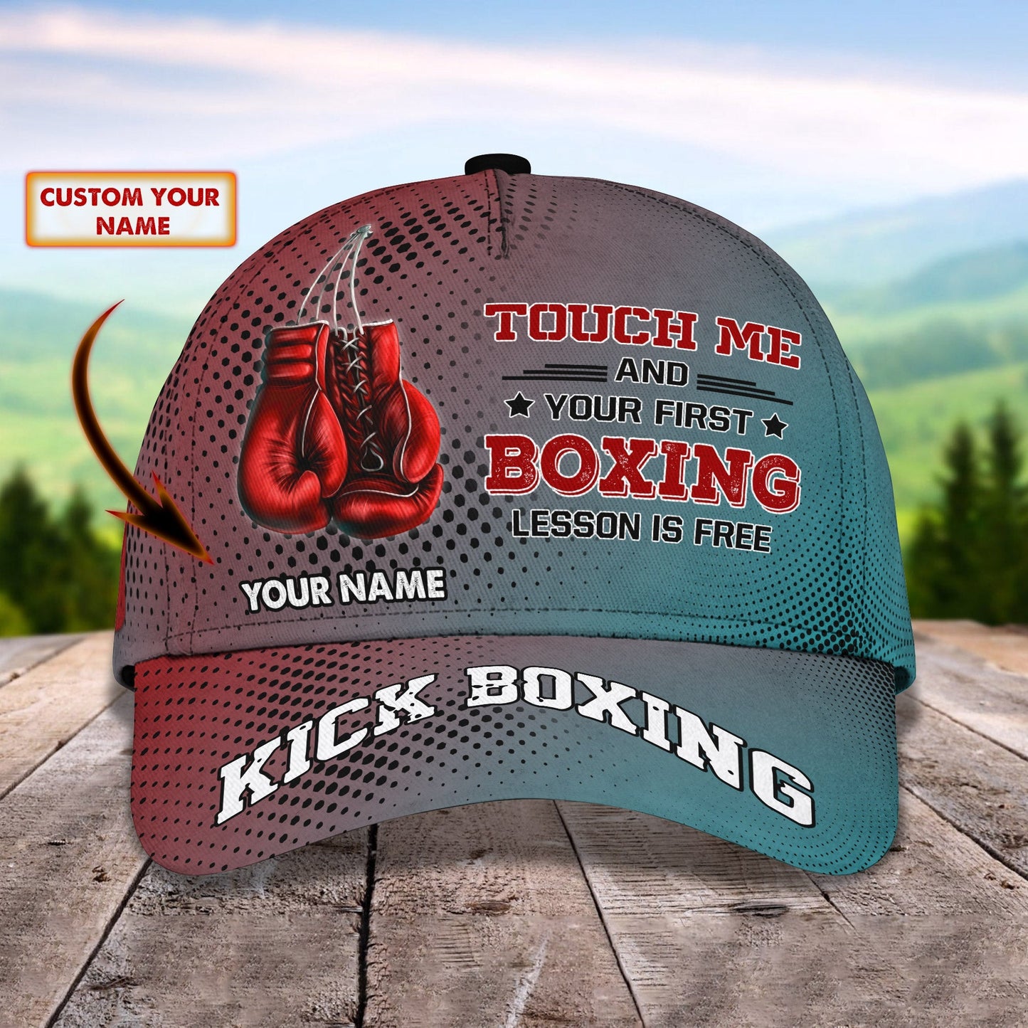 3D Classic Cap Touch Me And Your First Boxing Lesson Is Free Personalized Name Cap Lasfour CA1274