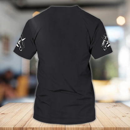 Personalized Skull Barber Tshirt, 3D Full Printed Barber Skull Shirts For Him, Gift To Barber Man TO0656