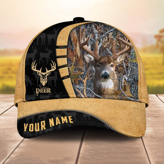 Custom Name Hunting Cale 3D Cap 3D All Over Print Baseball Cap, Cap For Farm Lovers, Animal Cap, Leather Pattern Cap CA3095