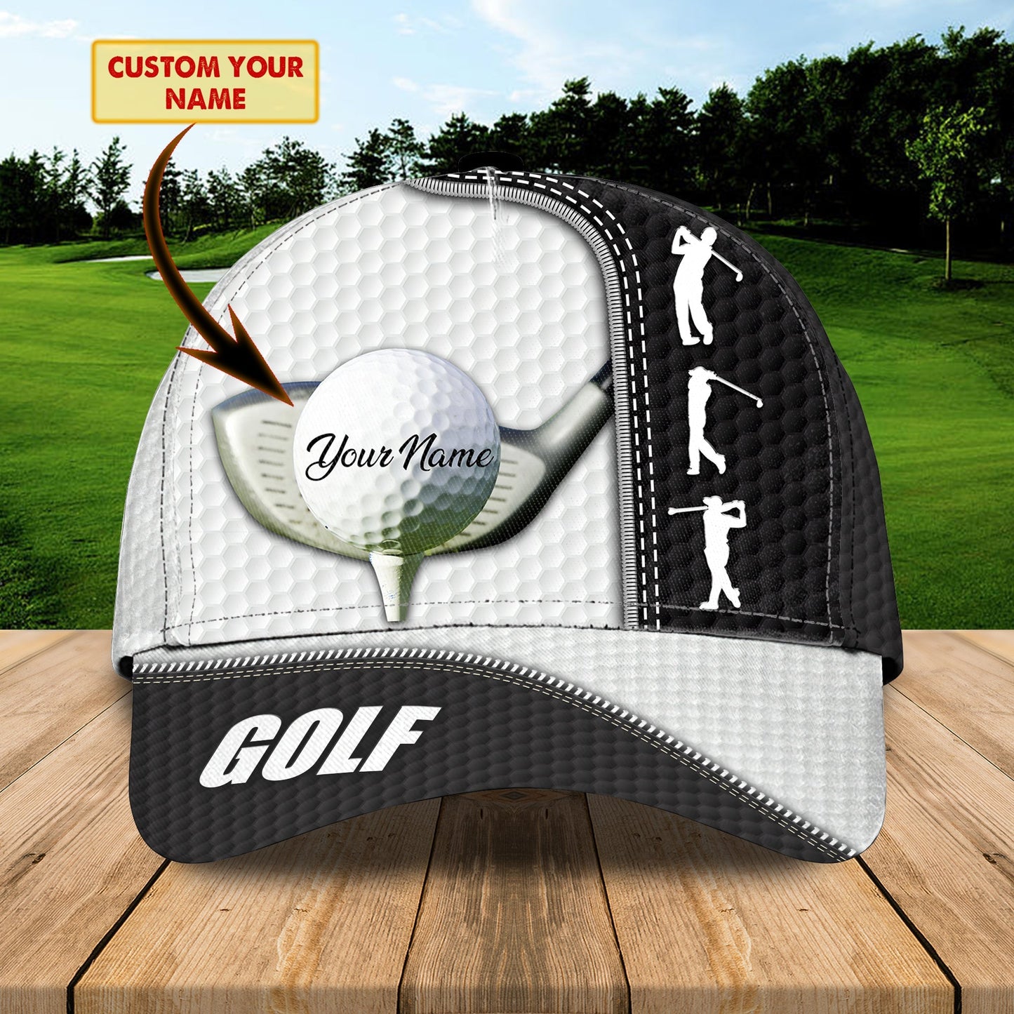 3D Classic Cap Golf 4 Personalized Name Cap Lasfour CA0581