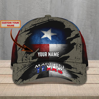 3D Classic Cap Made In Texas Personalized Name Cap 03 Lasfour CA1979