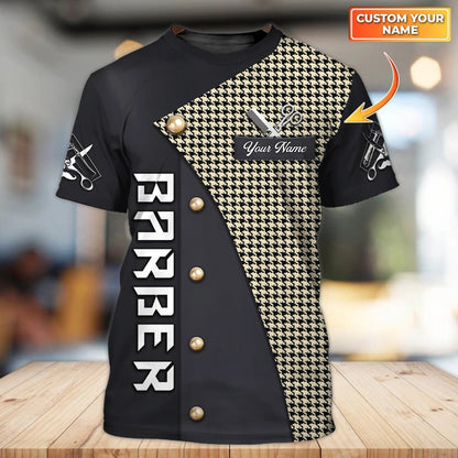 Personalized Skull Barber Tshirt, 3D Full Printed Barber Skull Shirts For Him, Gift To Barber Man TO0656