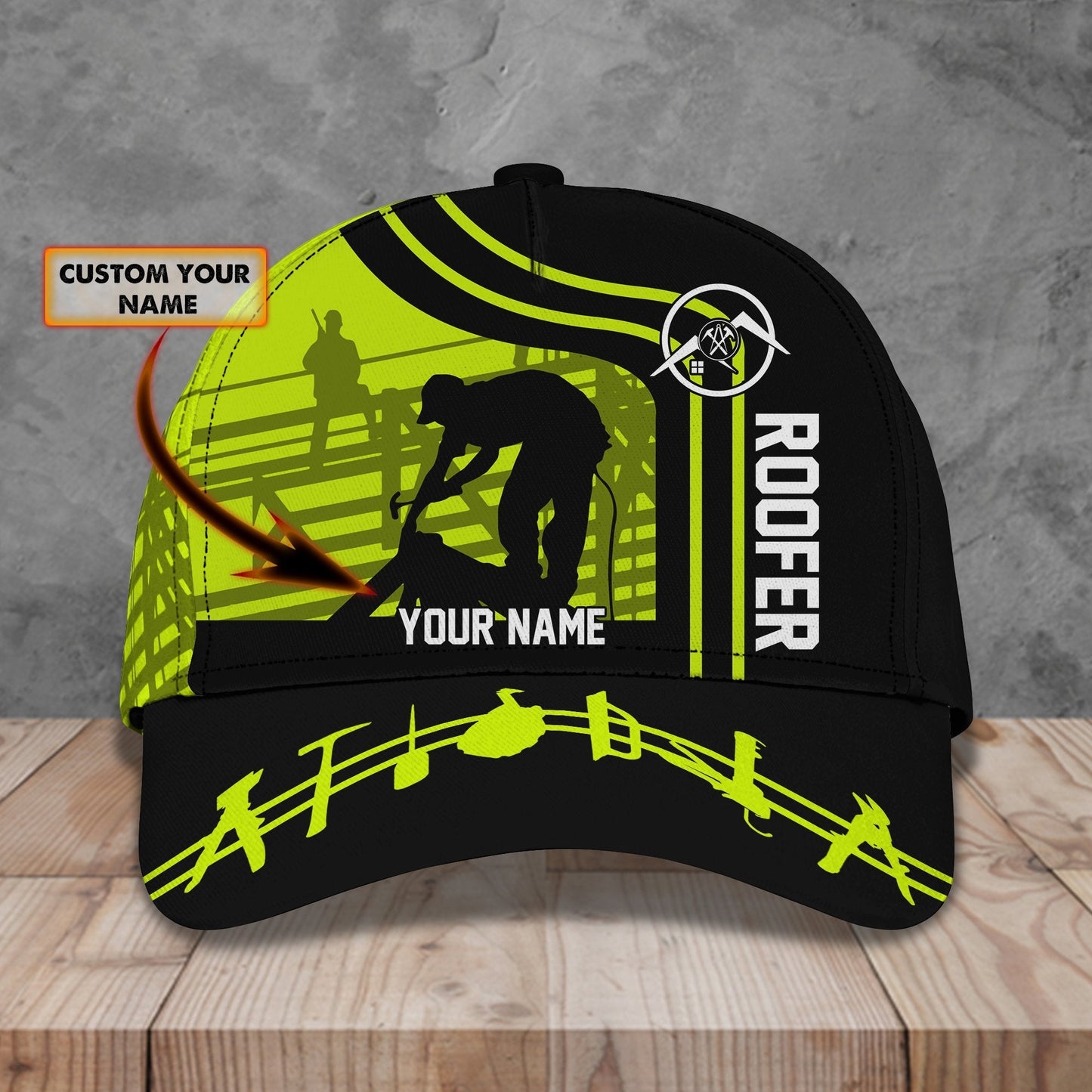 3D Classic Cap Roofer Personalized Name Cap C32 Lasfour CA1939
