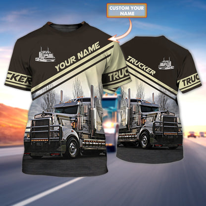 Personalized Cute Truck Driver T Shirt 3D Shirt For Trucker Man Oversize Trucker Shirts TO1706