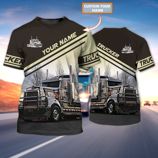 Personalized Cute Truck Driver T Shirt 3D Shirt For Trucker Man Oversize Trucker Shirts TO1706