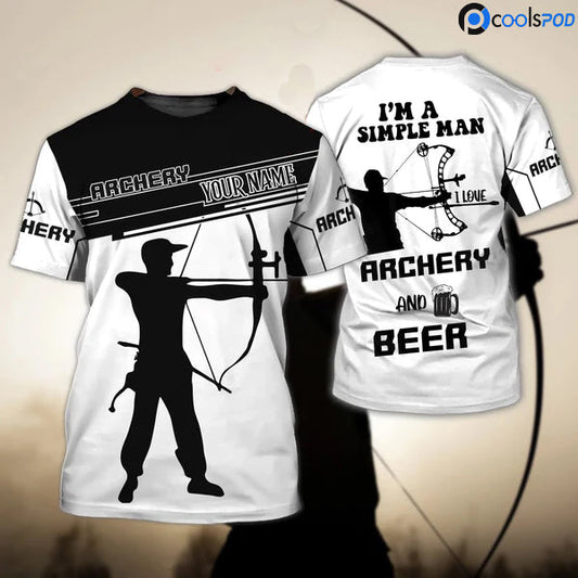 Custom 3D Men Archery Shirt Archery And Beer T Shirt For Him Archery Gift Man Player TO1226