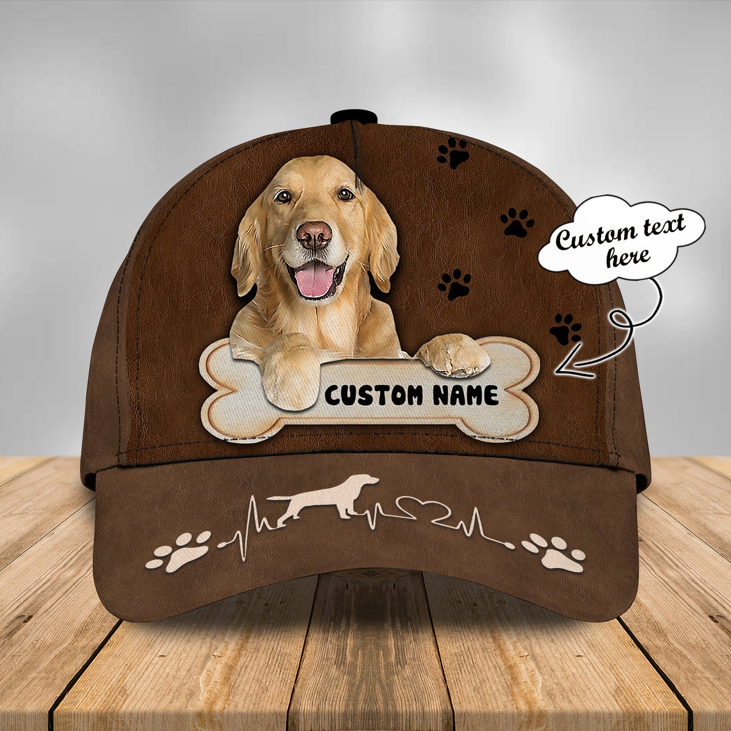 3D Classic Cap Golden Personalized Name Cap Nama89 Lasfour CA1398
