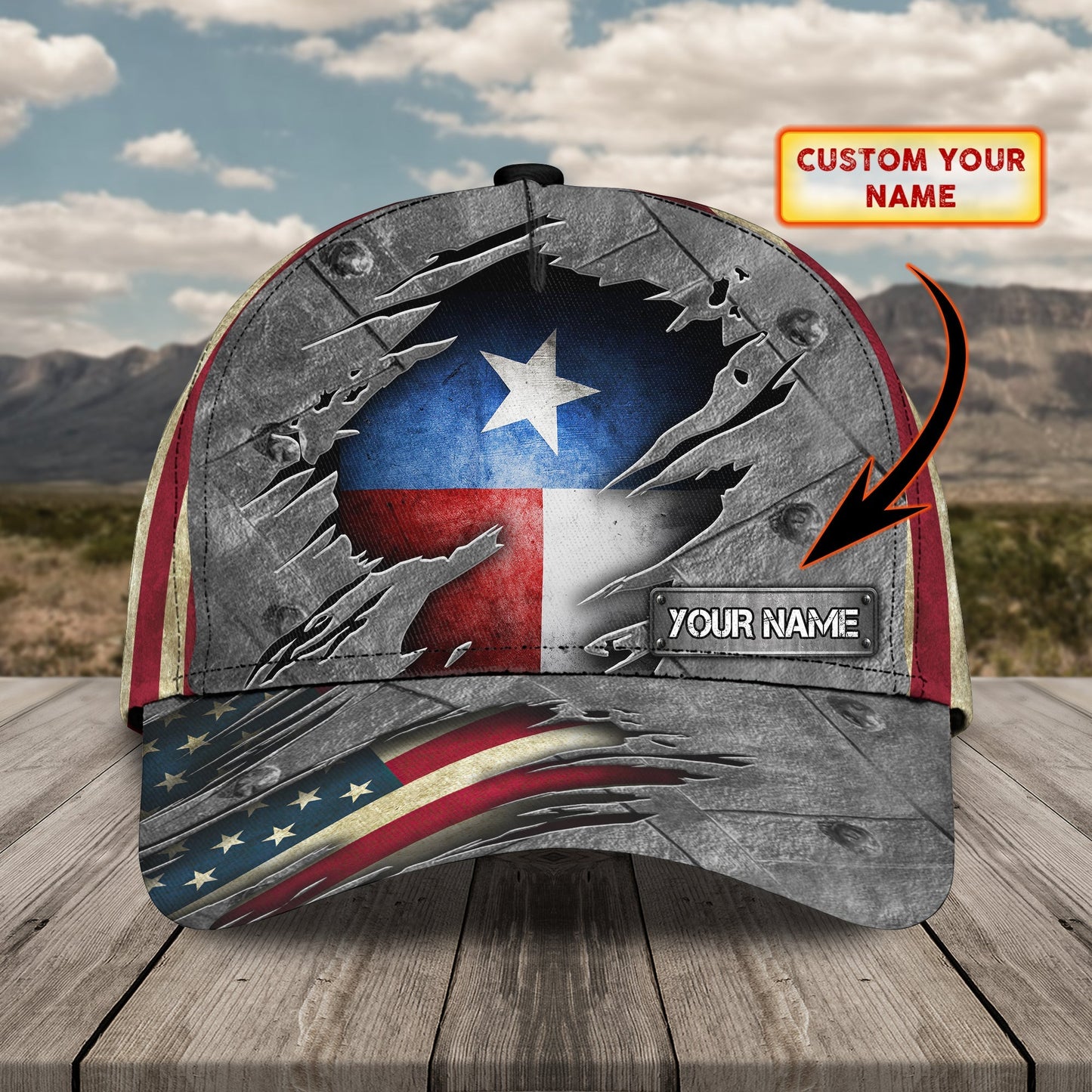 3D Classic Cap Texas Personalized Classic Cap Lasfour CA2199