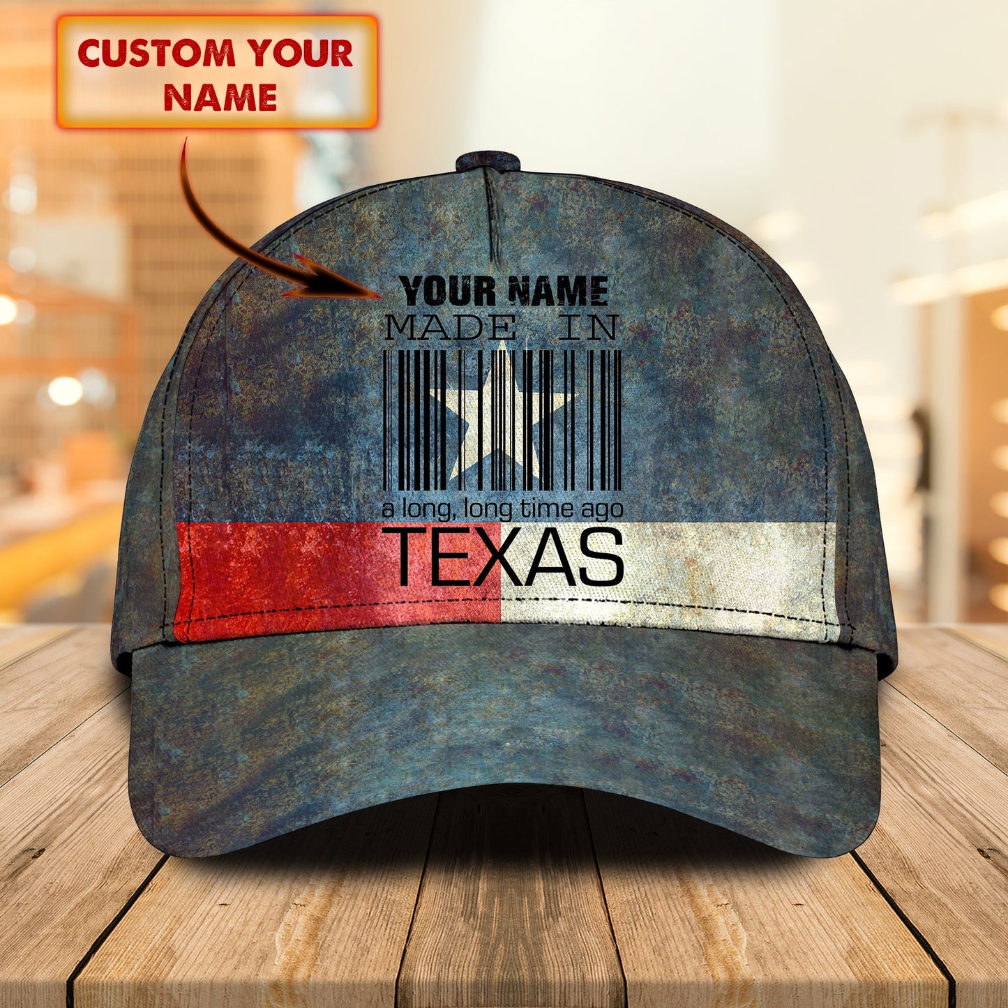 3D Classic Cap Texas Personalized Name Cap 1 Lasfour CA1457