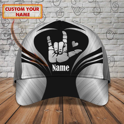 3D Classic Cap Personalized Name Cap 01 Sign Language Lasfour CA1255