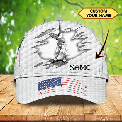 3D Classic Cap Golf 123 Personalized Name Cap Lasfour CA0617