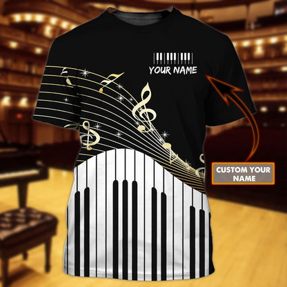 Customized 3D All Over Printed T Shirt For Pianist, Piano Tshirt, Musican Shirt, Music Lover T Shirt TO0733