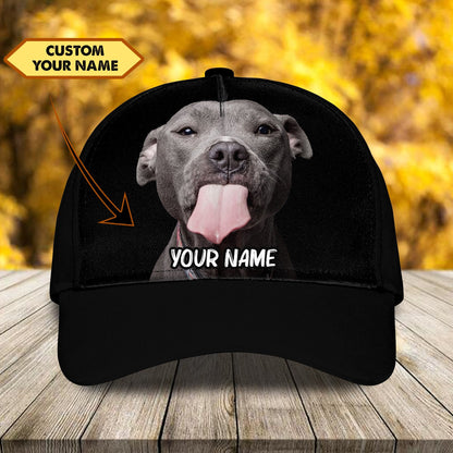 3D Classic Cap Pitbull Personalized Name Cap 01 Lasfour CA2385