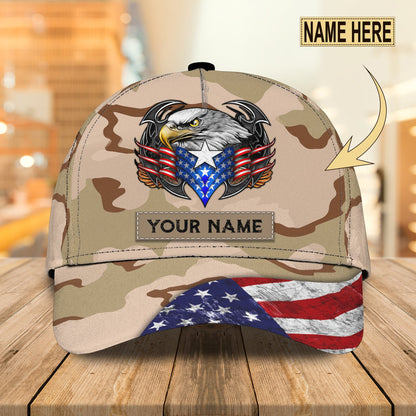 3D Classic Cap Veteran Personalized Name Cap Lasfour CA0810