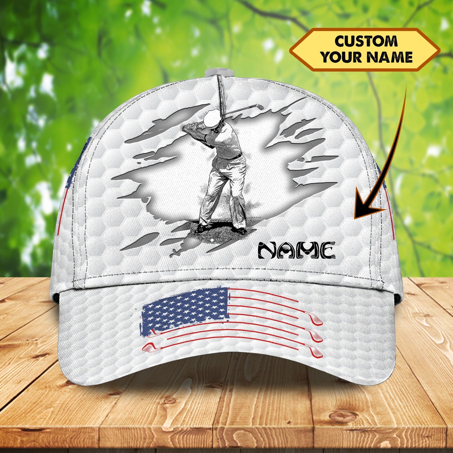 3D Classic Cap Golf Personalized Name Cap 16 Lasfour CA0607