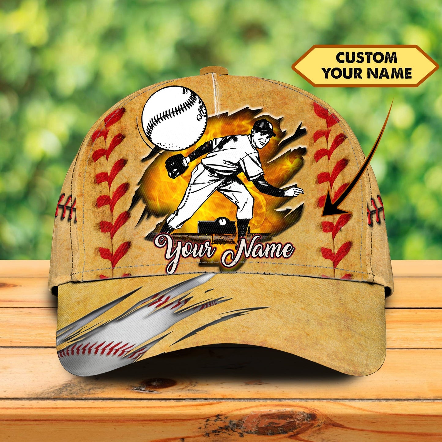 3D Classic Cap Baseball Personalized Name Cap Lasfour CA0662