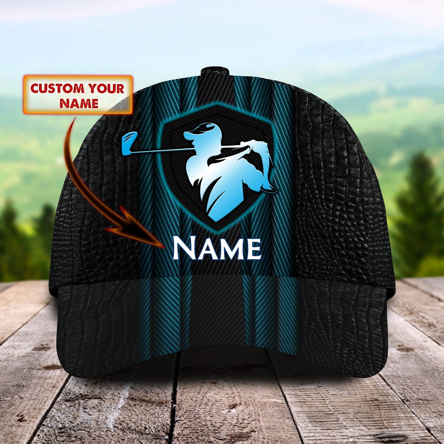 3D Classic Cap Golf Personalized Name Cap Lasfour CA0592