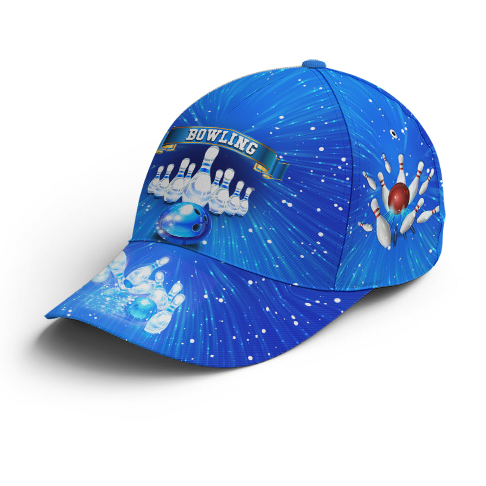 Bowling Vector Art Blue Baseball Cap Lasfour CO0892