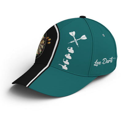 Love Darts Black And Green Pattern Baseball Cap Lasfour CA2669