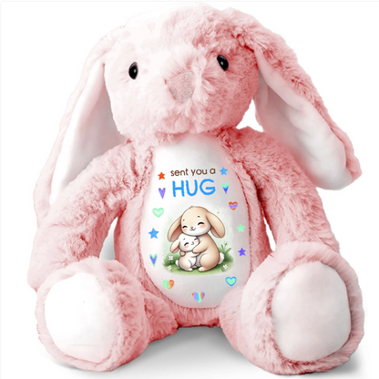 Grandma Sending You A Hug Personalized Stuffed Bunny, Personalized Grandma Hug Stuffed Bunny For Kid TD0014