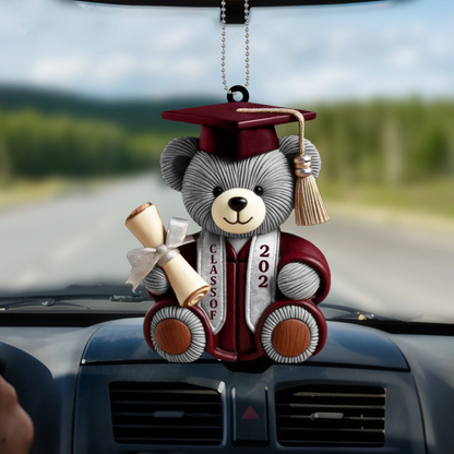 Personalized Graduation Wishes Teddy Bear Ornament, Personalized Graduation Bear Ornaments 2025 TD0021