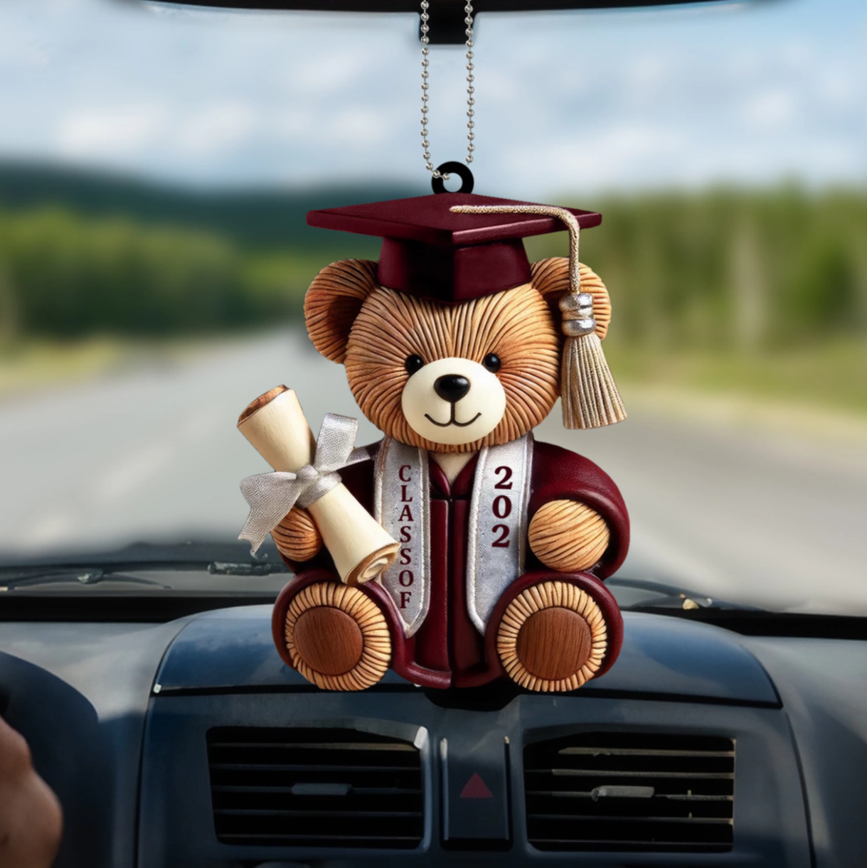 Personalized Graduation Wishes Teddy Bear Ornament, Personalized Graduation Bear Ornaments 2025 TD0021