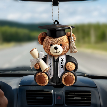 Personalized Graduation Wishes Teddy Bear Ornament, Personalized Graduation Bear Ornaments 2025 TD0021